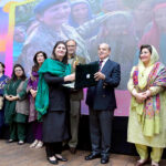 Prime Minister Muhammad Shehbaz Sharif distributing Khatoon-e-Pakistan Awards among the high achievers women in their respective fields on the eve of International Women Day