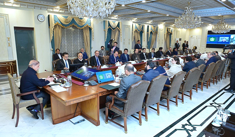Prime Minister Muhammad Shehbaz Sharif chairs an important meeting regarding reforms in the federal board of Revenue in connection with the Economic Recovery Agenda of the government