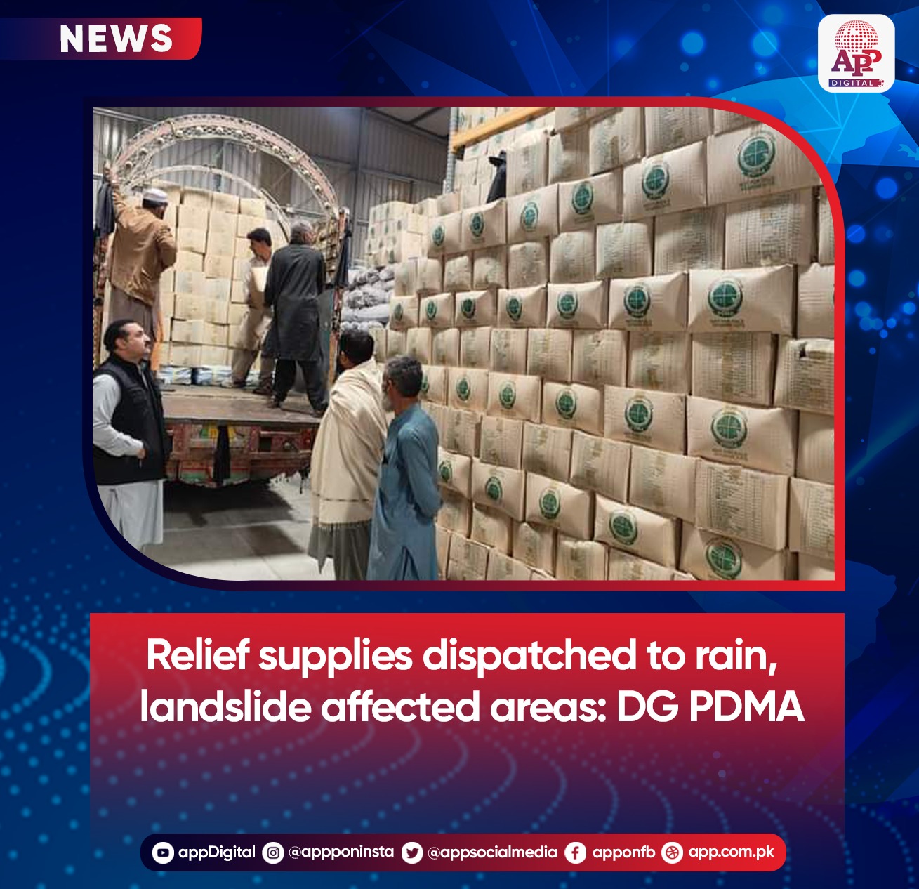 Relief supplies dispatched to rain, landslide affected areas: DG PDMA