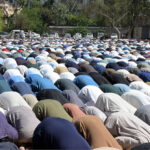 A large number of faithful offering Juma-tul-Wida, the last Friday of the holy month of Ramazan at sadder