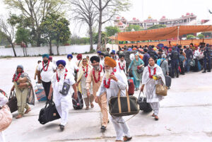 Arrival of Sikh Yatrees at Wagah Border to participate in the religious rituals in Pakistan