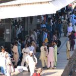 Passenger’s waiting for train to travel their hometowns to celebrate Eid ul Fitr with their loved ones train at Railway Station