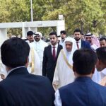 Secretary General of the Muslim World League (MWL) Dr. Mohammad bin Abdulkarim Al-Issa arrives at Faisal Masjid for offering Eidul-Fitr