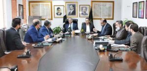 Law Minister Azam Nazeer Tarar along with Attorney General of Pakistan Mansoor Usman Awan in a meeting with the Pakistan Tax Bar Association.