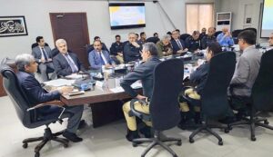 Interior Minister Mohsin Naqvi chairing the meeting of National Action Plan Coordination Committee at NACTA Headquarters.