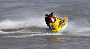 Visitors enjoy boat riding at Sardaryab picnic point on the 3rd day of Eid ul Fitr celebrations