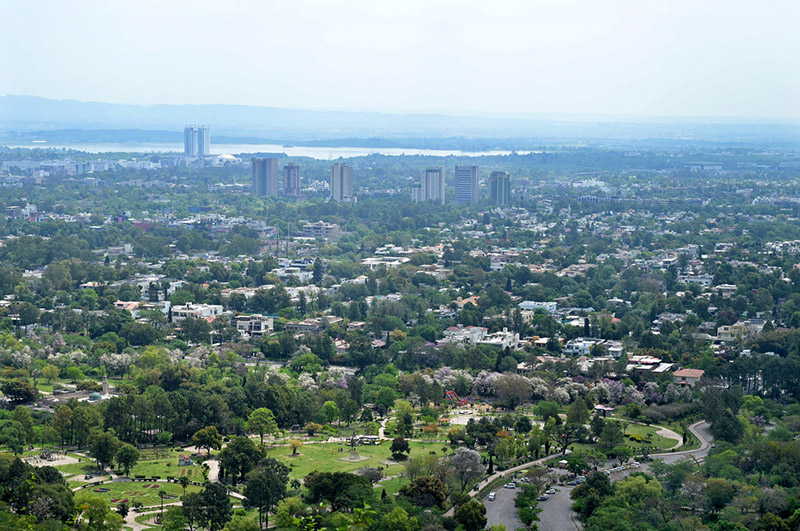 Foreigners enjoy bird eye view of the federal capital from the picnic point Daman e Koh.