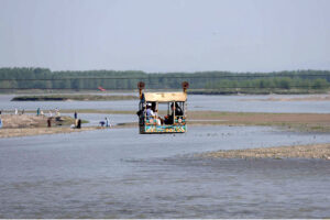 Visitors enjoy boat riding at Sardaryab picnic point on the 3rd day of Eid ul Fitr celebrations