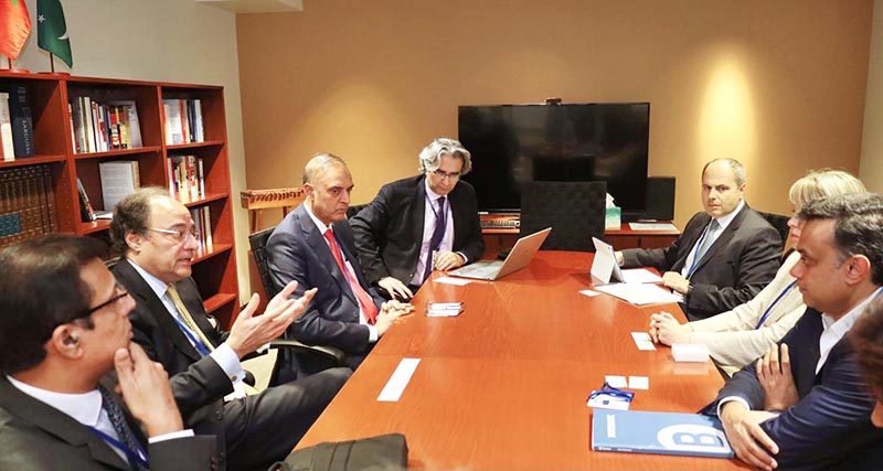 Federal Minister for Finance and Revenue, Muhammad Aurangzeb interacted with representatives of Deutsche Bank
