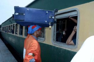 Passengers at Railway Station for depart to their hometowns to spend Eid ul Fitr holidays with their families