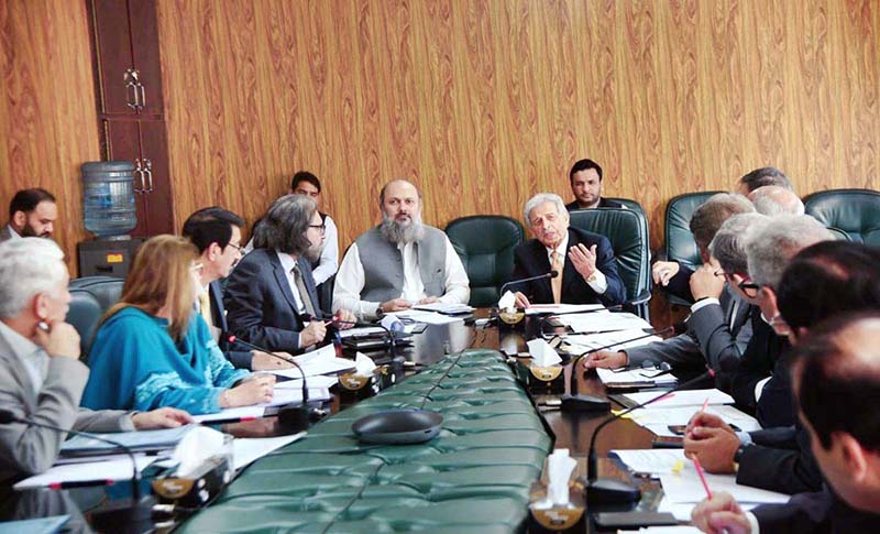 Federal Minister for Industries & Production, Rana Tanveer Hussain chairing a meeting of the Sugar Advisory Board (SAB).