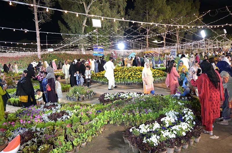 People are viewing the fruit plants in Flora Festival organized by PHA