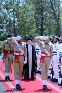 President of Iran H.E. Dr. Syed Ebrahim Raisi inspects Guard of Honor at the Prime Minister House.