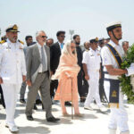 Chief Justice of Pakistan, Justice Qazi Faez Isa heading to lay wreath at the mausoleum of father of the nation Quaid-e-Azam Mohammed Ali Jinnah
