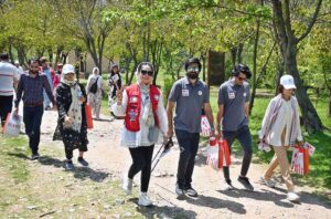 Representatives of PRCS, IFRC, ICRC, Norwegian Red Cross, Turkish Red Crescent, German Red Cross and volunteers participating in hiking on the occasion of World Hemophilia Day at Margalla Hills, Trail 5 in Federal Capital.