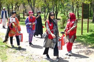 Representatives of PRCS, IFRC, ICRC, Norwegian Red Cross, Turkish Red Crescent, German Red Cross and volunteers participating in hiking on the occasion of World Hemophilia Day at Margalla Hills, Trail 5 in Federal Capital.