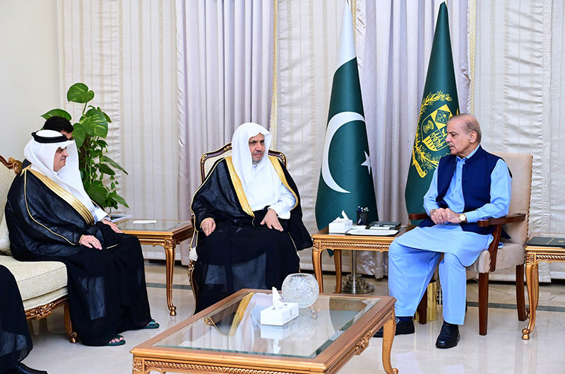 Secretary General of Muslim World League, Shiekh Dr. Muhammad Bin Abdulkarim Al-Issa calls on Prime Minister Muhammad Shehbaz Sharif