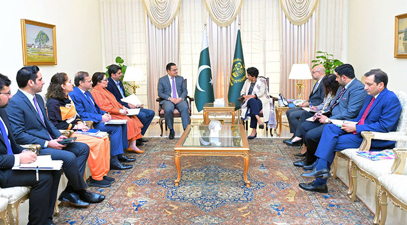 Ms. Kanni Wignaraja, United Nations Assistant Secretary General (ASG), Asia, and the Pacific calls on Federal Minister for Economic Affairs Ahad Khan Cheema.