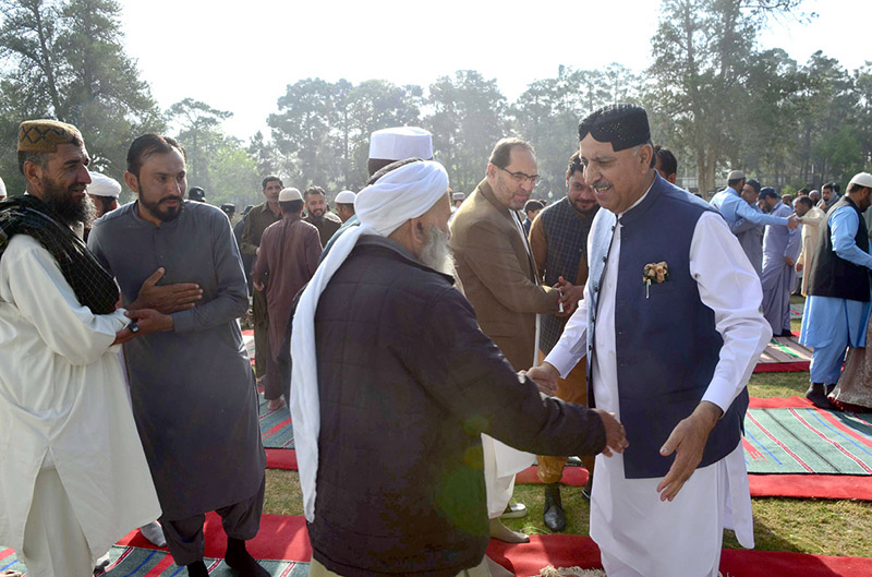 Governor Balochistan, Malik Abdul Wali Khan Kakar offering prayers of Eid-ul Fitr at Governor House