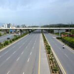 A deserted view of Srinagar Highway as most of people leave to their hometowns to celebrate Eidul Fitr with their dear ones