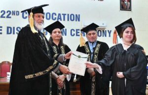 Director General FDE Tanveer Ahmed and Principal Prof. Sadia Ibrar awarding degrees among the successful students during 22nd convocation of Model College G-10/4.