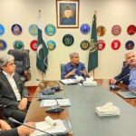 Federal Minister for Interior Mohsin Naqvi chairing a meeting regarding security of foreign nationals