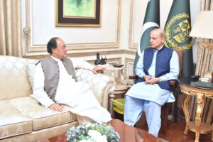 Federal Minister for Finance and Revenue Muhammad Aurangzeb calls on Prime Minister Muhammad Shehbaz Sharif