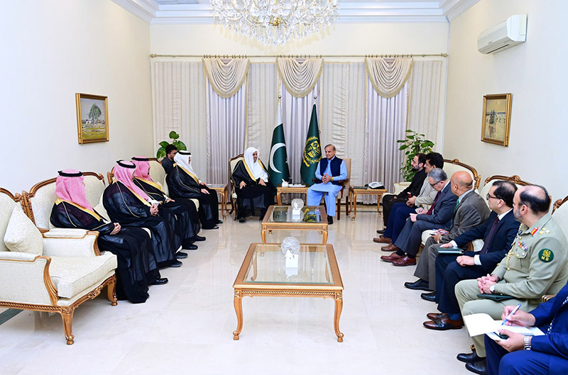 Secretary General of Muslim World League, Shiekh Dr. Muhammad Bin Abdulkarim Al-Issa calls on Prime Minister Muhammad Shehbaz Sharif