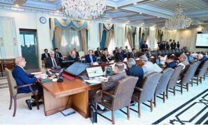 Prime Minister Muhammad Shehbaz Sharif chairs a meeting of the Federal Cabinet.