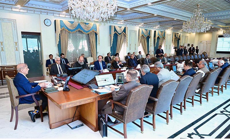 Prime Minister Muhammad Shehbaz Sharif chairs a meeting of the Federal Cabinet.