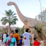 People visit Dinosaur Theme Park on the 3rd day of Eid-ul-Fitr at Dino Safari Park