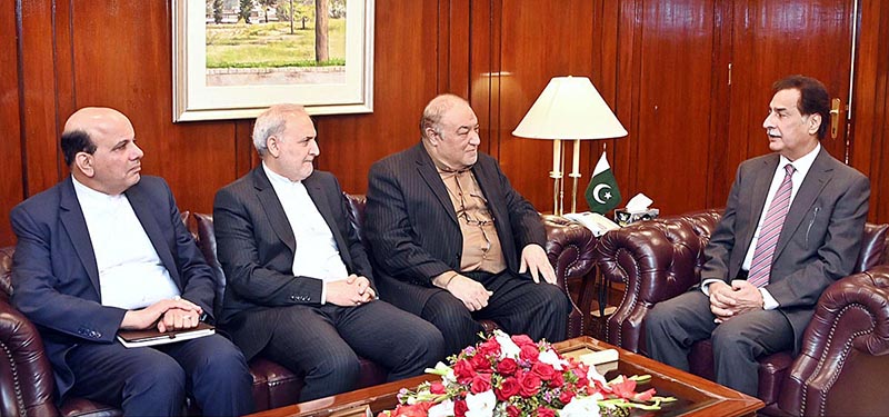 Speaker National Assembly Sardar Ayaz Sadiq in a meeting with Iranian Parliamentary Delegation at Parliament House.