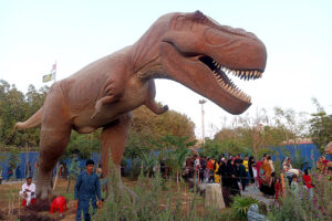 People visit Dinosaur Theme Park on the 3rd day of Eid-ul-Fitr at Dino Safari Park