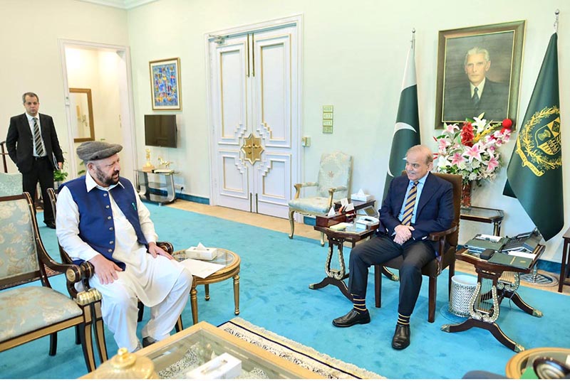 Chief Minister Gilgit Baltistan Gulbar Khan calls on Prime Minister Shehbaz Sharif.