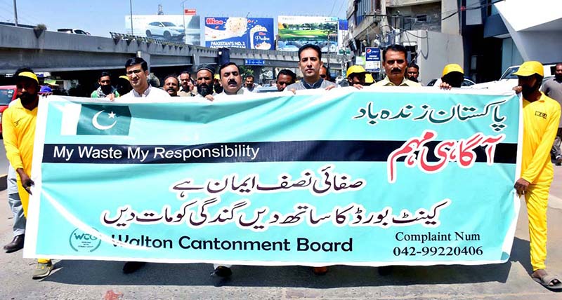 CEO Mohammad Idris is distributing Leading the rally Awareness campaign for health and cleanliness at Walton Road