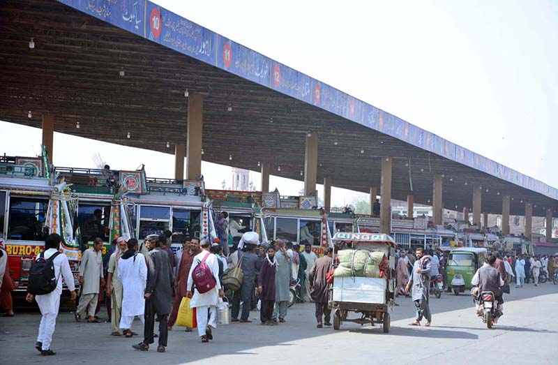 Passengers at General Bus Stand for depart to their hometowns to spend Eid holidays with their families