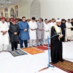 Chairman Pakistan Peoples Party Bilawal Bhutto Zardari along with Sindh Chief Minister Syed Murad Ali Shah offering Eidul Fitr prayer at Gharhi Khuda Bakhsh