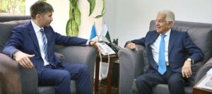 Ambassador of the Republic of Kazakhstan, H.E Mr. Yerzhan Kistafin called on Minister for Defence, Khawaja Muhammad Asif.