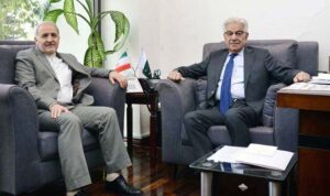 Ambassador of the Islamic Republic of Iran, H.E. Reza Amiri Moghaddam called on Minister for Defence & Defence Production Khawaja Muhammad Asif.