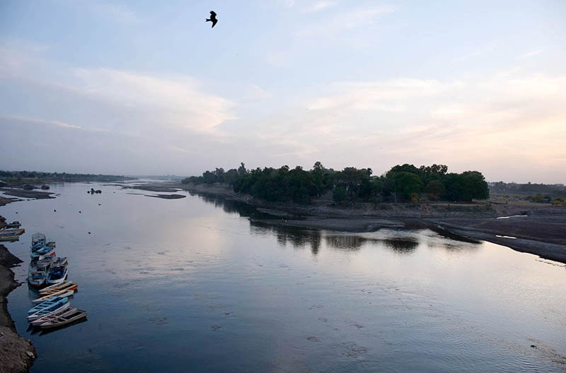 Youngsters enjoying boat ride in River Ravi during evening time in Provincial Capital