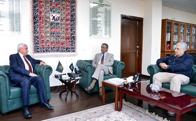 Federal Minister for Law Azam Nazeer Tarar in a meeting with International Parliamentarians Congress Delegation.