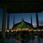 APP24-060424 ISLAMABAD: April 06 – An illuminated view of Faisal Masjid decorated with colourful lights in connection with Shab-e-Qadar on 27th day of Holy fasting month of Ramzanul Mubarak. APP/IFD/FHA