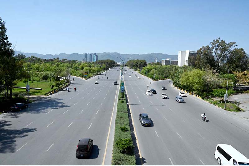 The roads of Islamabad are empty due to people going home on Eid ul Fitr holidays