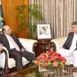 Prime Minister of Azad Jammu and Kashmir (AJK), Anwar-ul-Haq called on President Asif Ali Zardari at Aiwan-e-Sadr