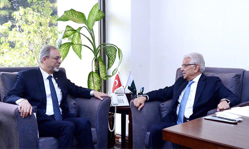 Ambassador of the Republic of Turkiye, H.E. Mehmet Pacaci called on Minister for Defence Khawaja Muhammad Asif.