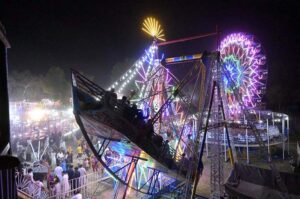 A gambler showing his skill during Flora Festival at Club Road.