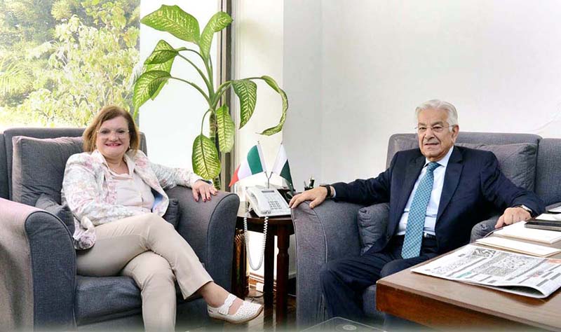H.E.Marilina Armellin, Ambassador of Italy called on Minister for Defence, Khawaja Muhammad Asif.