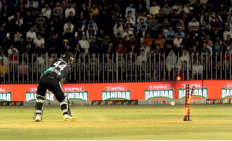 New Zealand batter Mark James Neesham caught out during the 2nd T20 cricket match between Pakistan vs New Zealand at Pindi Cricket Stadium