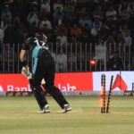New Zealand batter Ben Lister bowled out during the 2nd T20 cricket match between Pakistan vs New Zealand at Pindi Cricket Stadium