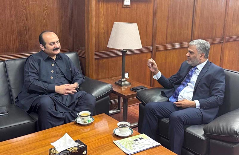 Chairman Prime Minister's Youth Programme Rana Mashood Ahmed Khan in a meeting with Deputy Governor of the State Bank of Pakistan.